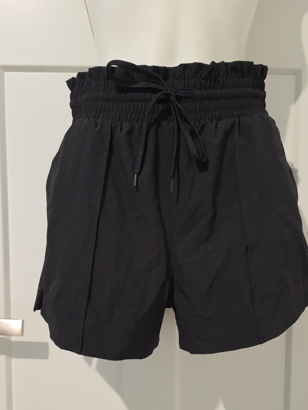 No Boundaries Black Smocked Waist Athletic Shorts with Drawstring